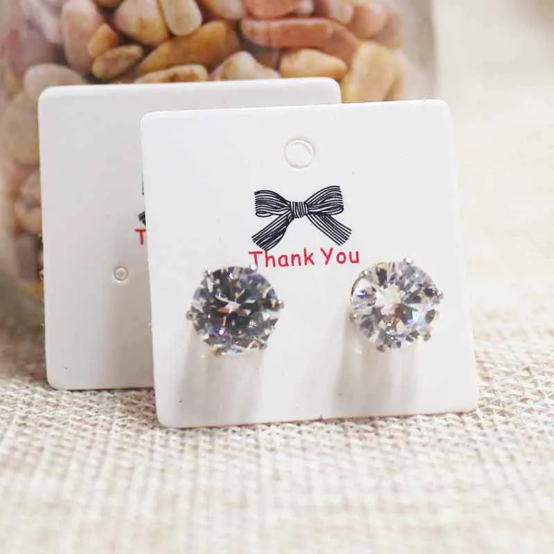 card same as pic 50 шт. маленькие серьги в форме Ловца снов, бумажная посылка, открытка, ручная работа/цветок/романтическое сердце, элегантные серьги-гвоздики - Цвет: card same as pic