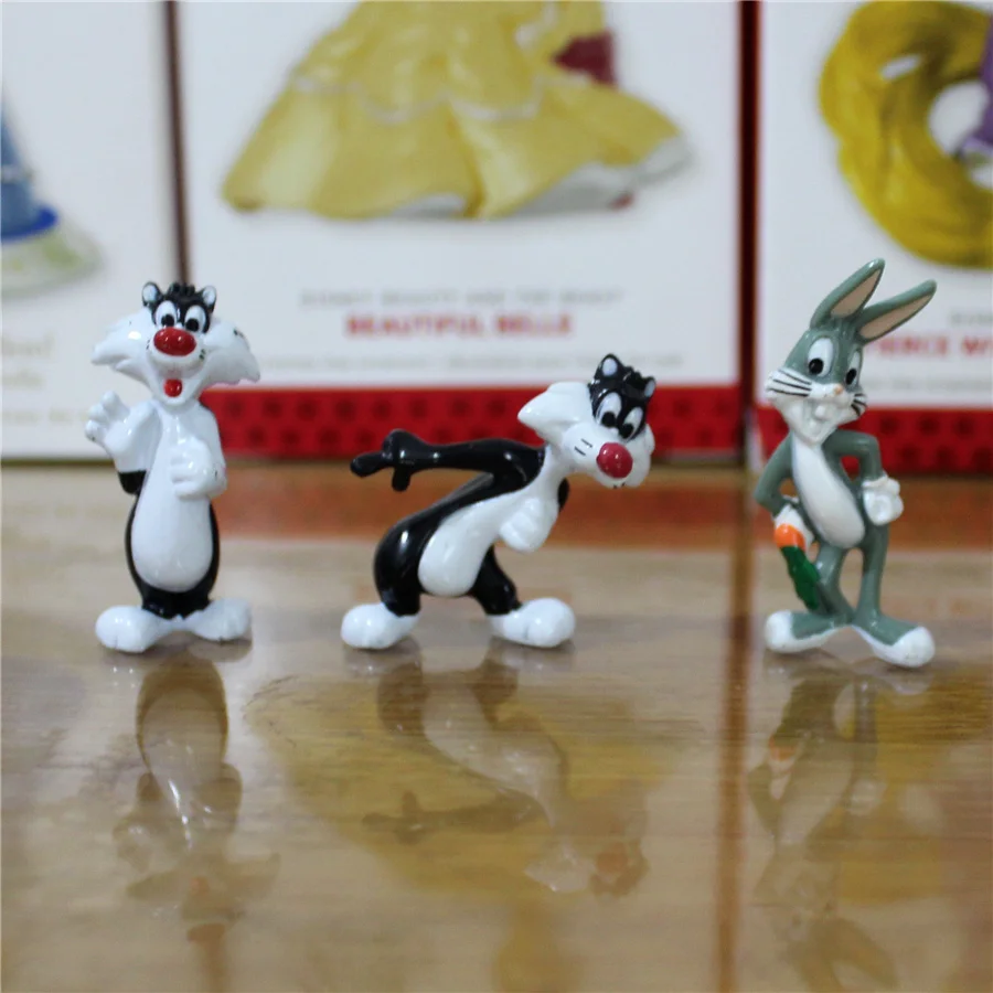 60 шт./лот 3 см аниме Catoon Looney ttes милый кролик и с изображением кота Сильвестра