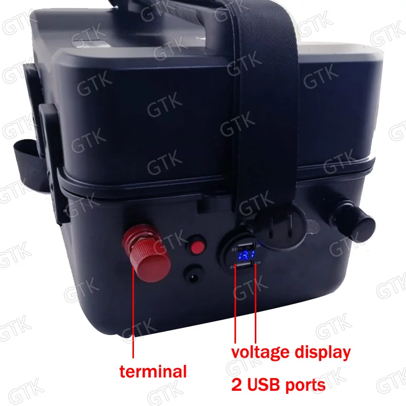 Водонепроницаемый литиевый аккумулятор GTK 12 В 6 А · ч 2 USB-порта | Электроника