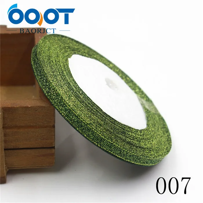 OOOT BAORJCT, 1710181,34 цветов, 6 мм, Блестящая лента, Рождественская тесьма для свадебного ремесла, бант, подарочное украшение, оберточная лента, сделай сам - Цвет: 007