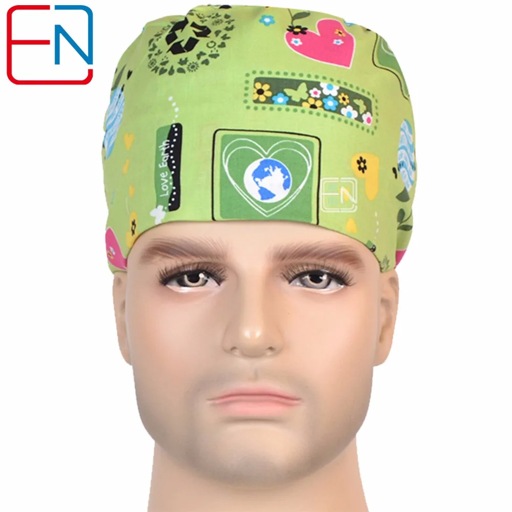 

cartoon pattern scrub scrub caps