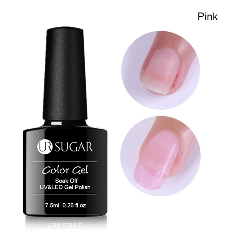 Ur Sugar Jelly Poly УФ-гель, акриловый, быстрое наращивание, Гель-лак для наращивания пальцев, СВЕТОДИОДНЫЙ УФ-гель из стекловолокна для ногтей - Цвет: 7.5ml Pink