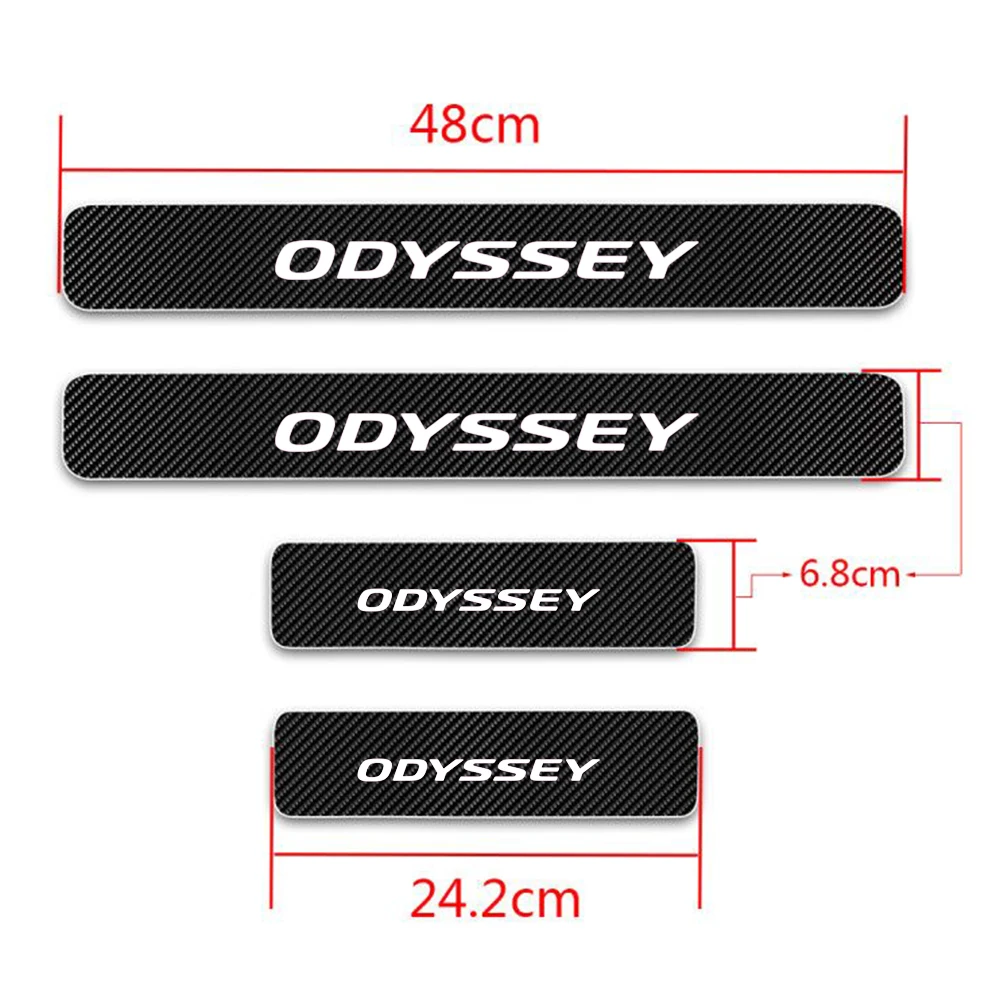 Для Honda Odyssey от 2007 до наклейка из углеродного волокна Накладка на порог двери предохранники Добро пожаловать на педаль автомобиля Стайлинг 4 шт