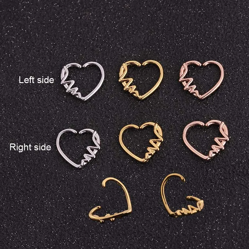 1 шт. сердце обруч Пирсинг для хряща в форме сердца уха ювелирные изделия Кристалл