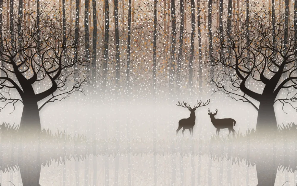 

New brown forest curtain 3d curtains Landscape Scenery Beauty Digital Photo Printing Blackout 3D Curtains for Living Room