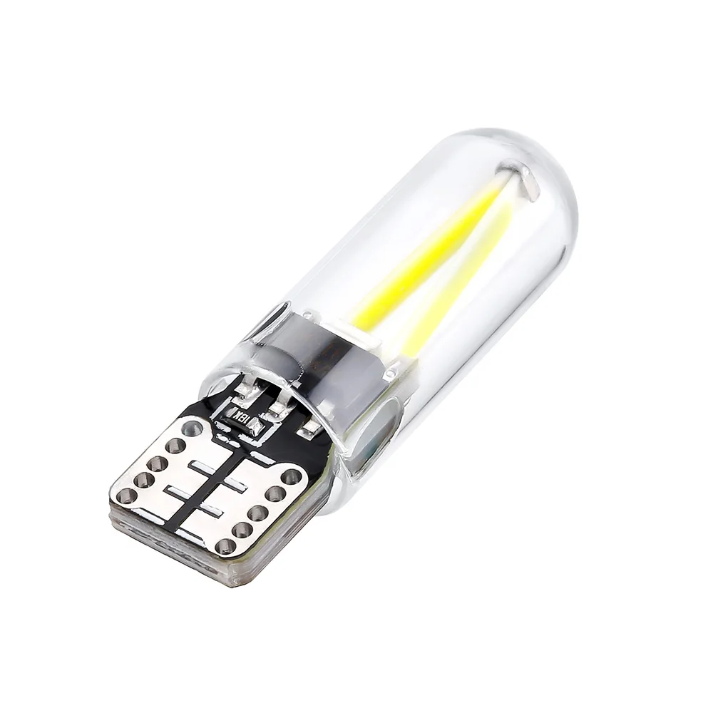1 шт. 2018 Новинка W5W Led T10 COB стеклянный автомобильный светильник Светодиодная нить