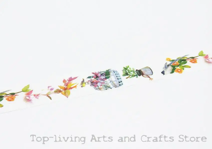 Корзина с цветочным принтом японская Васи-лента офисные клейкие инструменты для