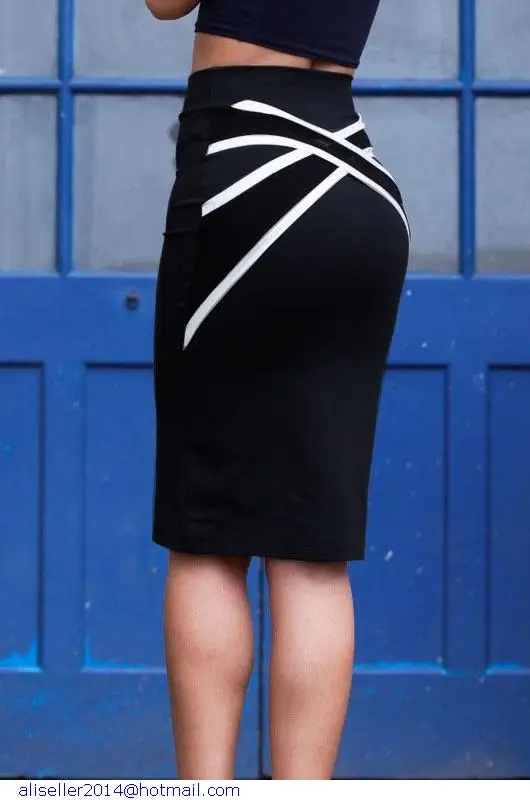saias femininas Casual Sporty Navy Midi Bodycon Pencil short Skirt with Straps Accent faldas LC71069 dear-lover | Женская одежда