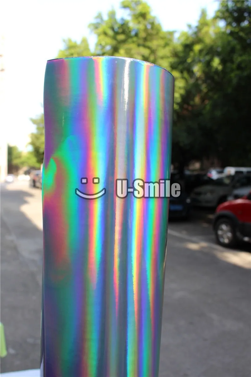 Премиум Радужная Серебряная Лазерная Хромовая виниловая пленка голографическая