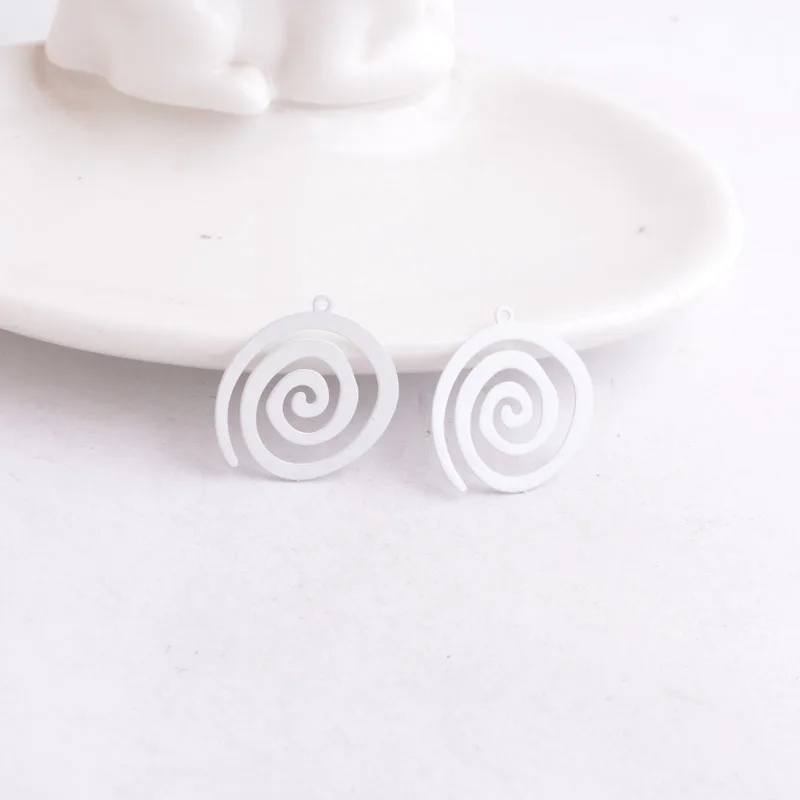 White 50 шт. AC9804 19 мм* 20 мм в форме улитки Подвески Розовые зеленые красные Подвески окрашенные Животные Подвески - Окраска металла: White