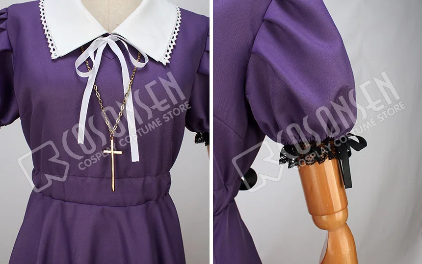 COSPLAYONSEN Gakkou Gurashi! Школа Живите! Megumi Сакура костюм для косплея фиолетового цвета