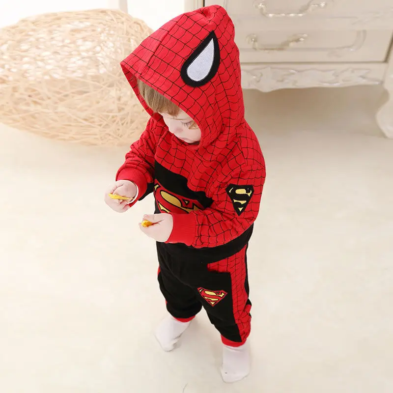 2020 Cotton Superman Baby Boys Hoody and Pants 2pcs Clothes Set for 1 2 Years Old New Infant RBS175004 |