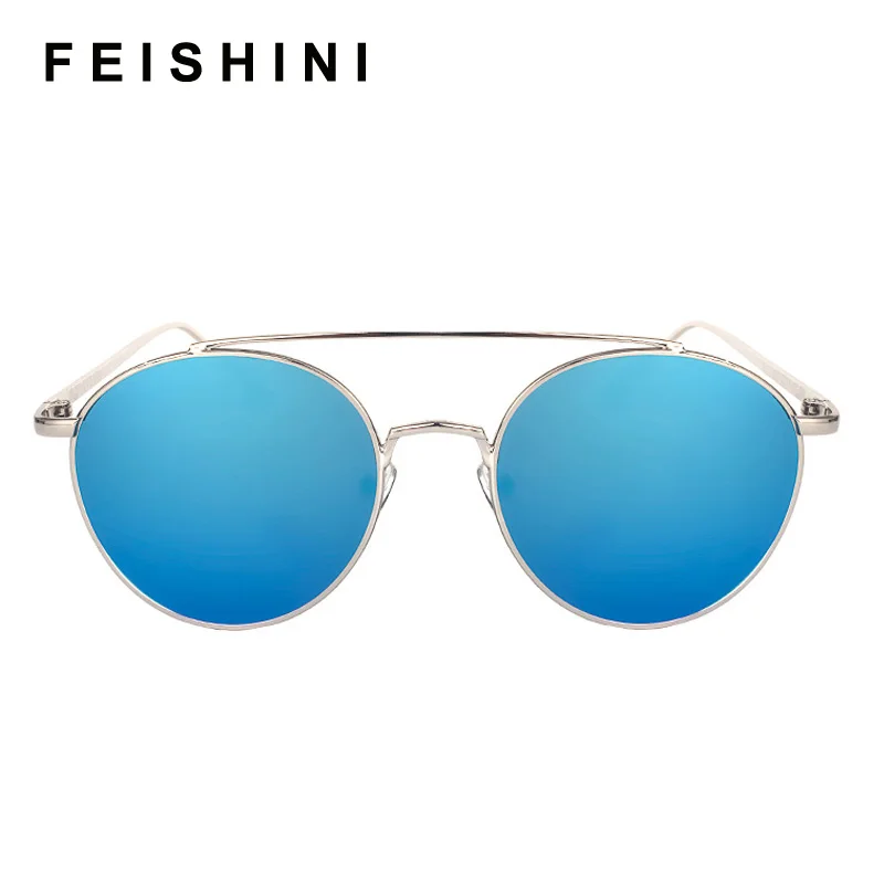 

Feishini Red Punk Round Sunglasses Women Luxury Brand Designer Shades Sun Glasses Clear Lens Men Metal Eyewear Vintage Yellow