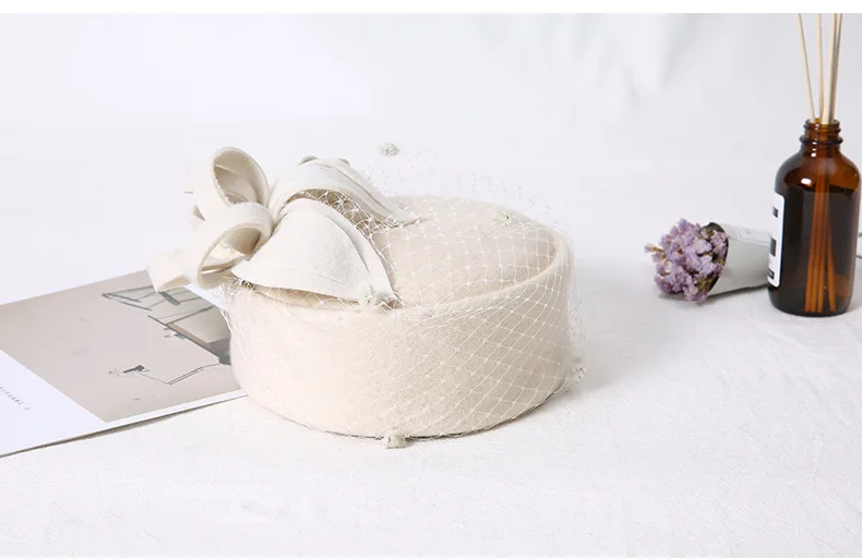Женское платье Fedoras чародей Cambric Cocktail Hat Hairband Veiling головная Повязка Женская