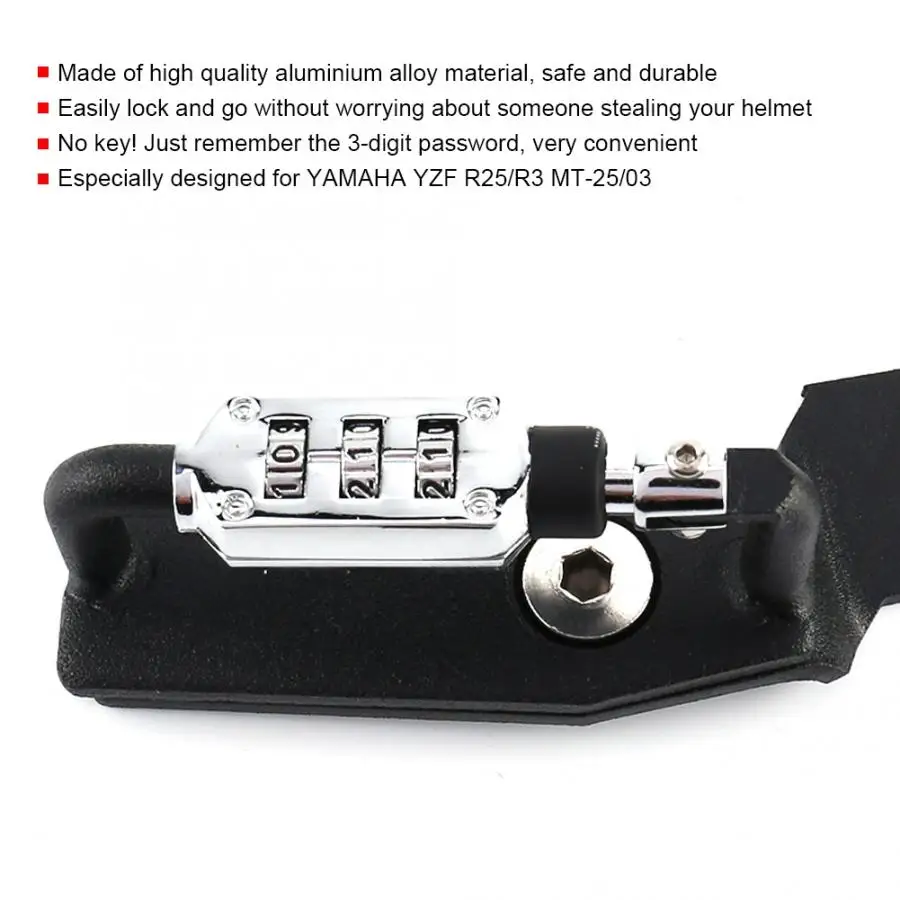 Мотоциклетный замок с паролем для шлема YAMAHA YZF R25/R3 MT-25/03