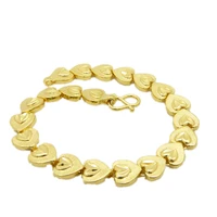 elegant bracelet yellow gold filled heart bracelet chain 19cm long