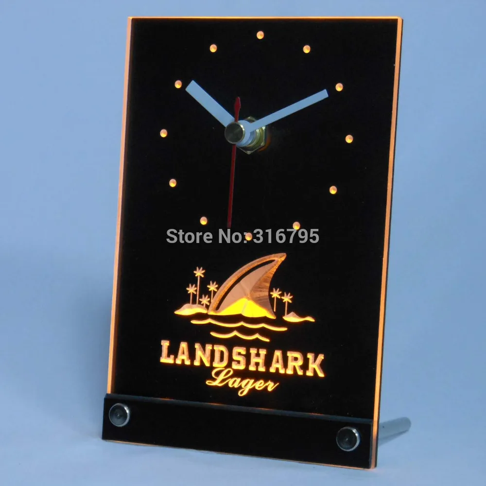 Большие Настольные часы tnc0118 Landshark 3D со светодиодной подсветкой - купить по