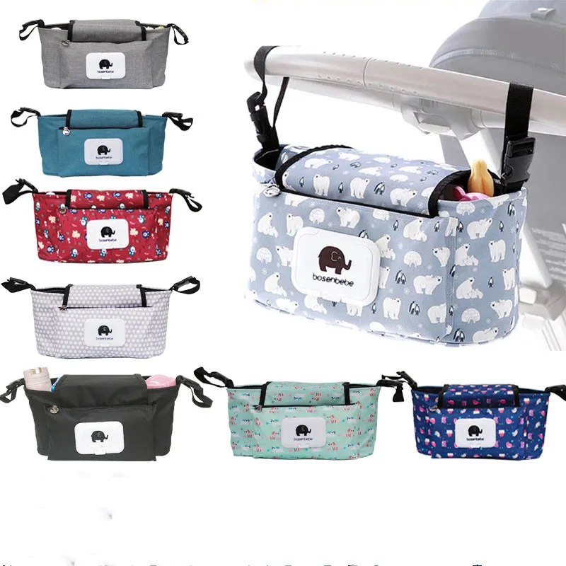 

Strollers Baby Trolley Bag with Detachable Handbag Multifunctional Baby Stroller Organizer Pram Buggy Cart Hanging