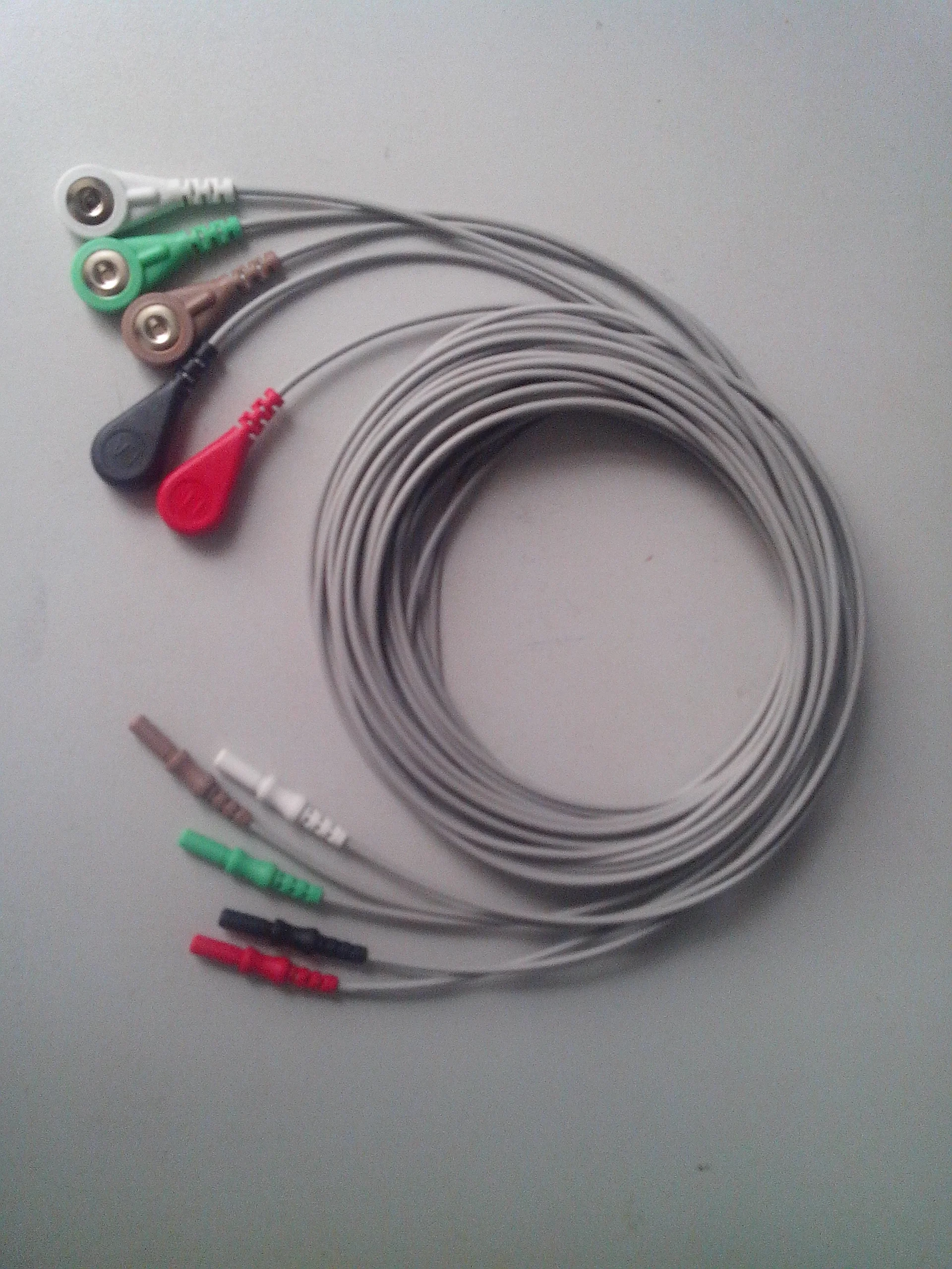 1.5 Din style 5 lead 3-lead holter recorder ECG leadwires set Generic Mindray CSI Datascope Spacelab Nihon Kohden BCI Colin IVY |