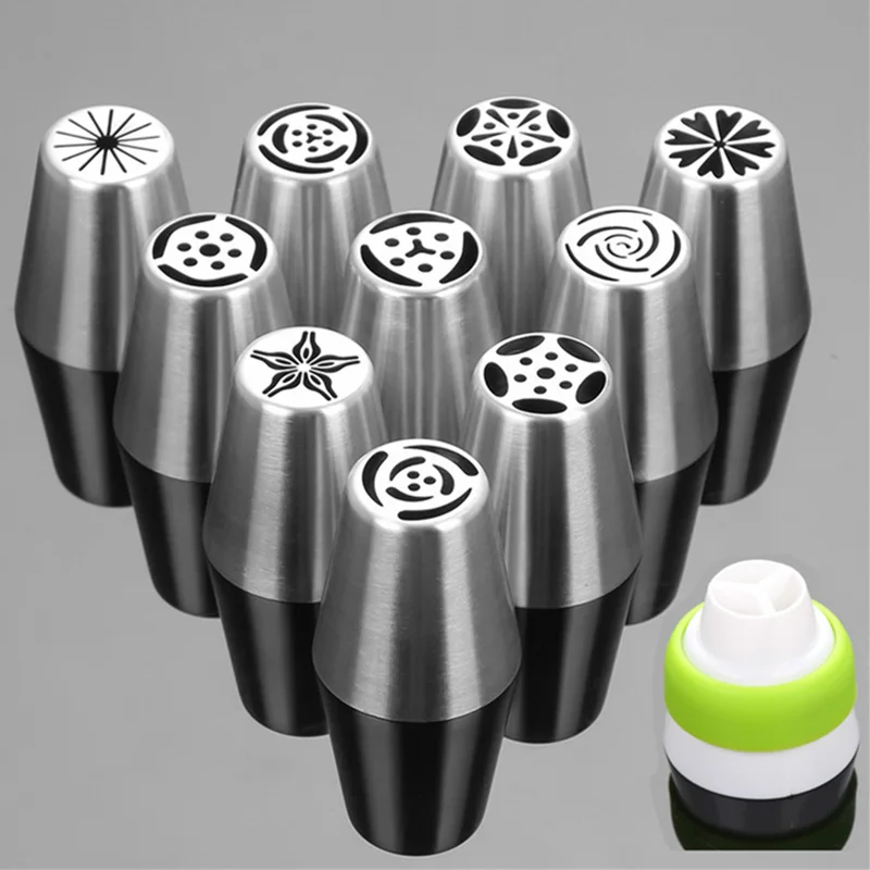 11 шт. насадки для кондитерских изделий из нержавеющей стали|tips pastry|cream decorating