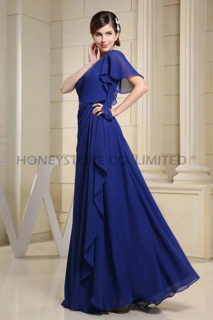 Discount Column One Shoulder Floor Length Chiffon with Draped Evening Dresses | Свадьбы и торжества
