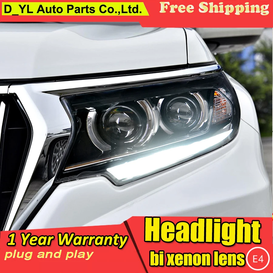 Car Styling For Toyota Prado Headlights 2018 LED Head lamp DRL High Low Full Double lens Automobile Accessories | Автомобили и