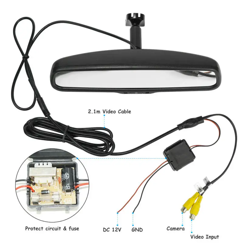 Специальный кронштейн HD 800*480 4,3 дюймов TFT цифровой экран lcd Стоянкы Автомобилей автомобиля ветер Экран зеркало заднего вида внутреннее зеркало монитор видео плеер