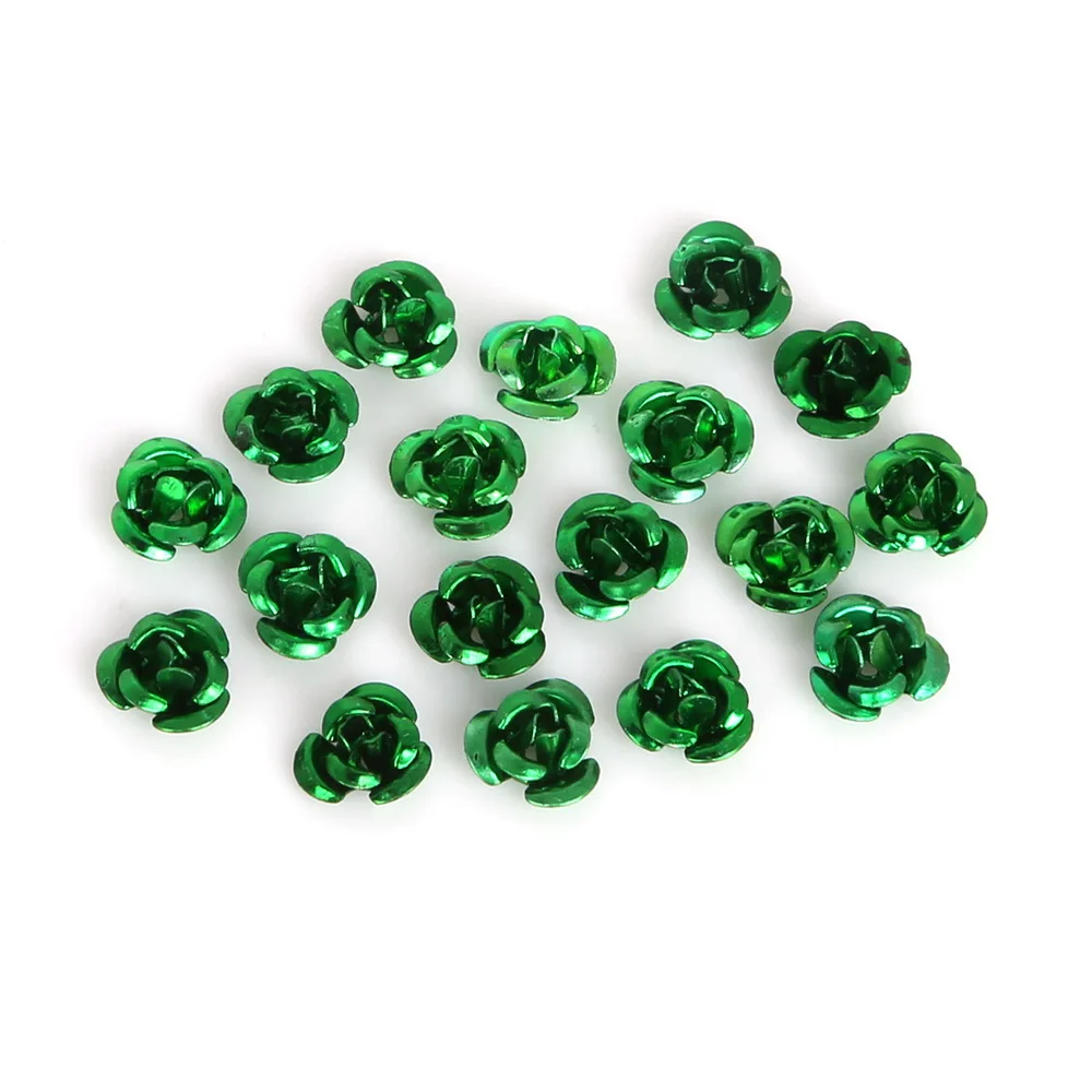 Новинка 100 шт. алюминиевые бусины в виде розы для рукоделия разделители браслетов