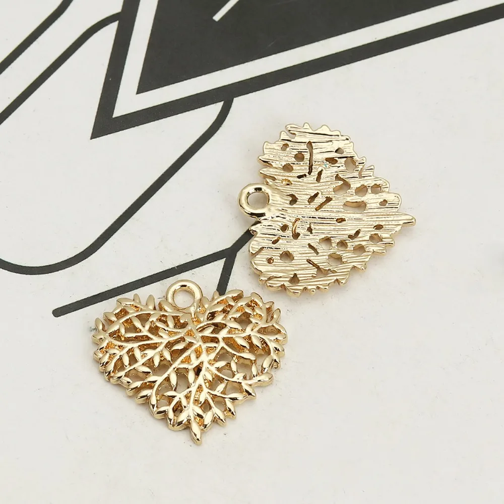 DoreenBeads модные подвески из цинкового сплава кулон в виде сердца золотой