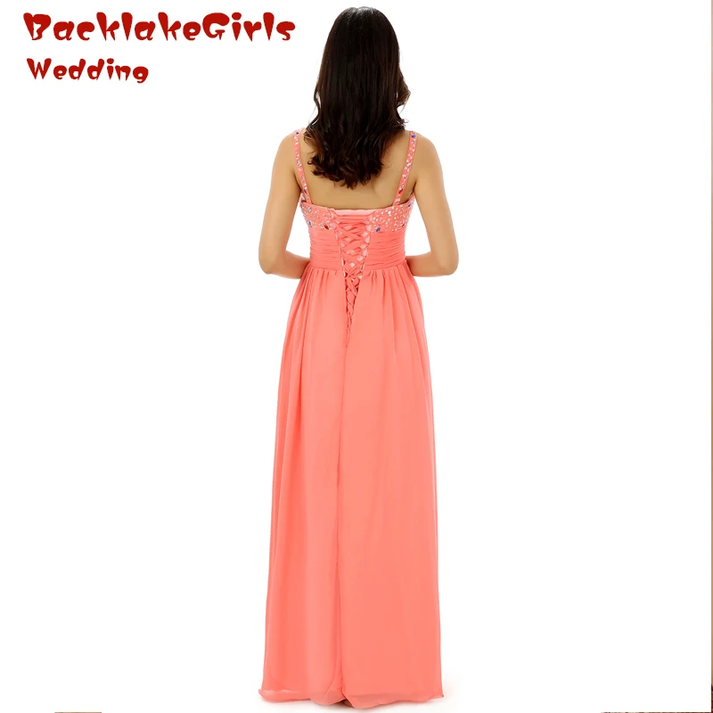 Новое Прибытие Длиной до пола 2017 Милая Элегантный Шифон Кристалл Бисером на