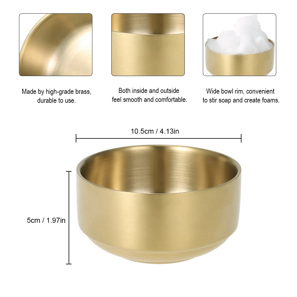 1 шт. новая мужская металлическая чаша для бритья Парикмахерская латунная кружка