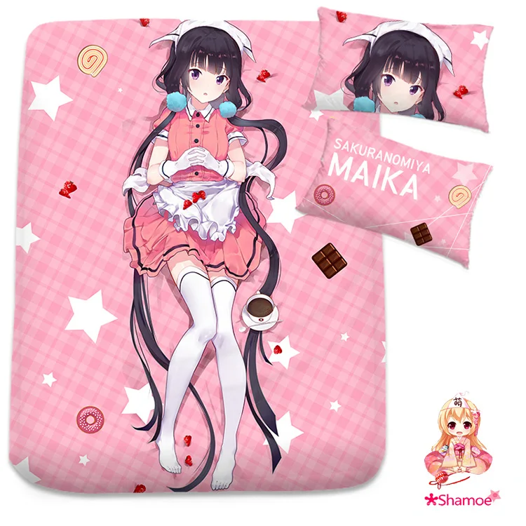 

Anime Cartoon blend s Maika Sakuranomiya Milk Silk Flat Sheet Bed Sheet Top Sheet