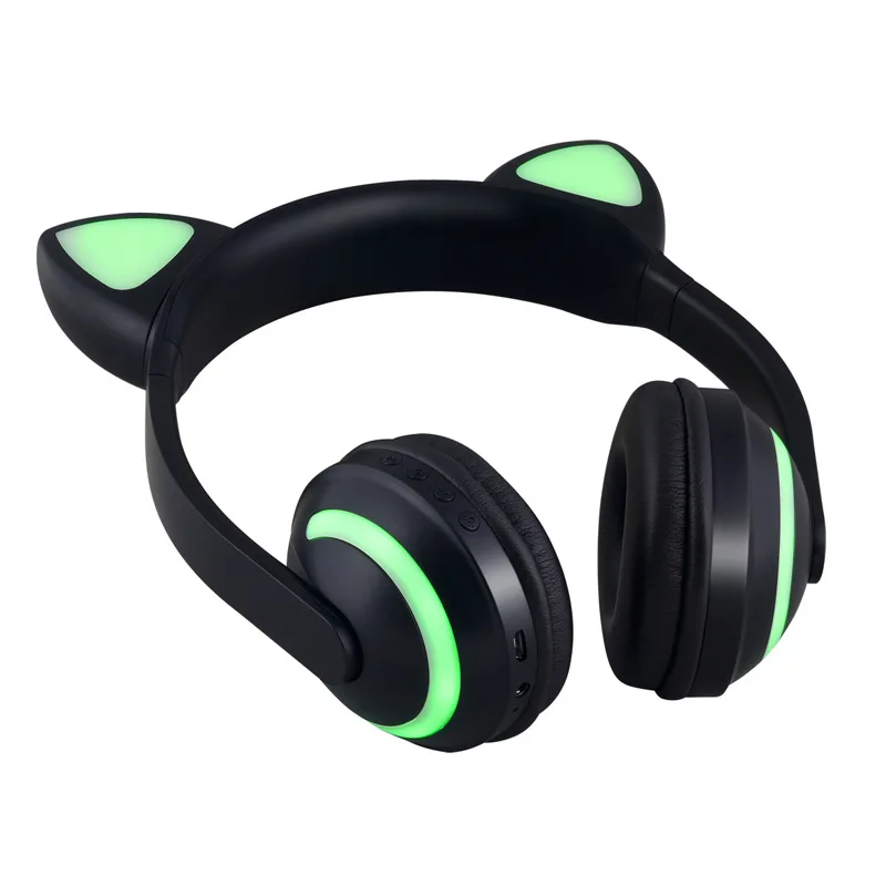 YITEK KL05 Bluetooth стерео кошачьи наушники мигающие светящиеся кошачьи наушники игровая гарнитура наушники 7 цветов светодиодный светильник