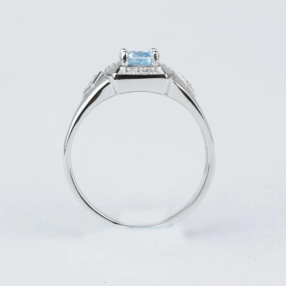 

925 Sterling Silver Rings Rhodium Plated Cubic Zirconia Unisex Jewelry Sizes & Colors Selectable R117