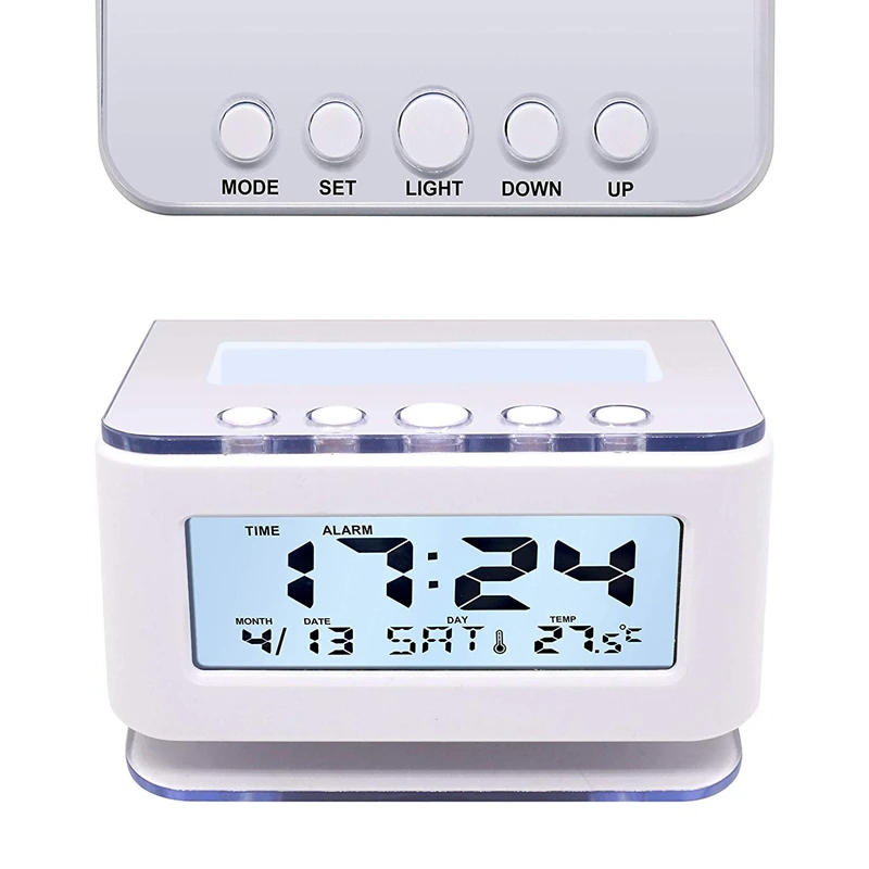 Battery Digital Alarm Clock Bedrooms-Battery Operated Electric Clocks Small Smart Large Numbers Simple Setup With |