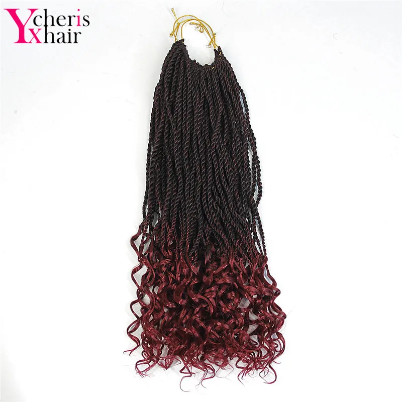 YXCHERISHAIR 14 дюймов 30 прядей/упаковка вьющиеся Сенегальские Вьющиеся Волосы Длинные