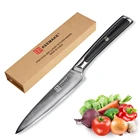 KEEMAKE 5-дюймовые универсальные кухонные ножи, нож шеф-повара из японской дамасской стали VG10, лезвие из острой стали, ручка 60HRC G10, инструменты для резки фруктов