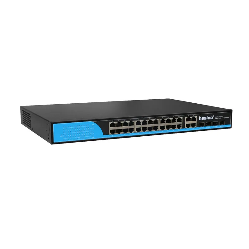 Коммутатор POE с 24 портами и 4 гигабитными SFP COMBO PoE оптоволоконные порты Gigbit Ethernet