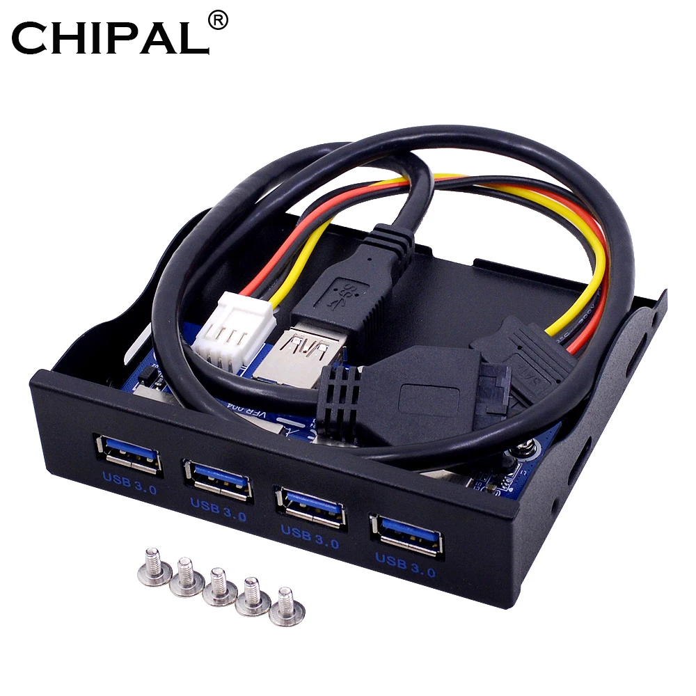 CHIPAL 4 порта USB 3,0 Передняя флоппи-панель концентратор комбинированный адаптер кронштейн отсек внутренний с 15pin SATA кабель питания 3," флоппи-отсек диск