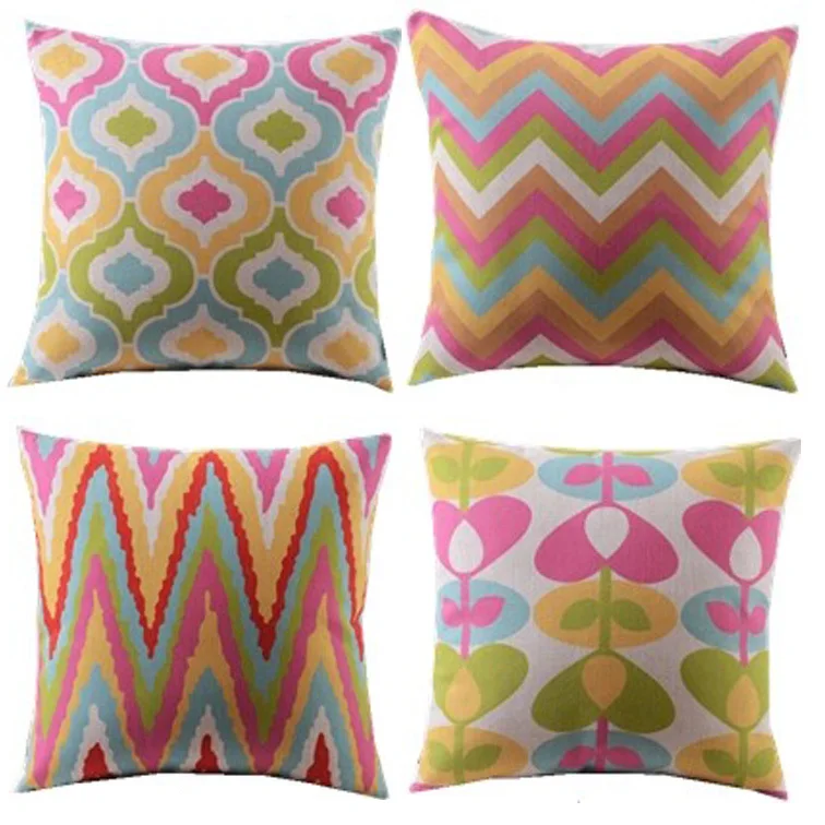 4 шт./синий розовый желтый/цветочный со стразами шеврон/волна/зигзаг/наволочка