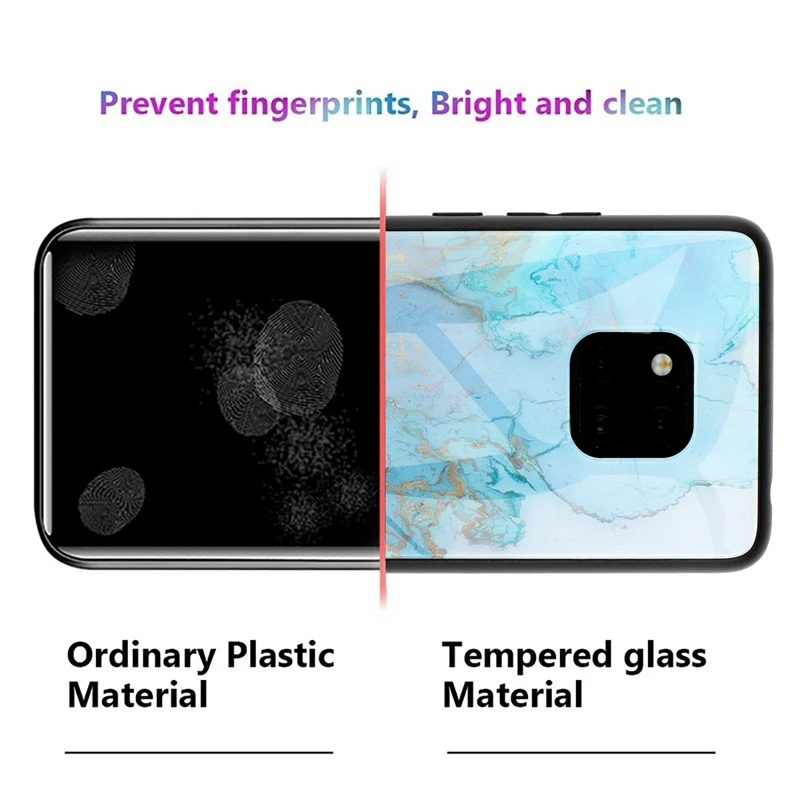 Чехол для Huawei Mate 20 Pro Lite P Smart Plus 2018 с мраморным закаленным стеклом чехол телефона Y9