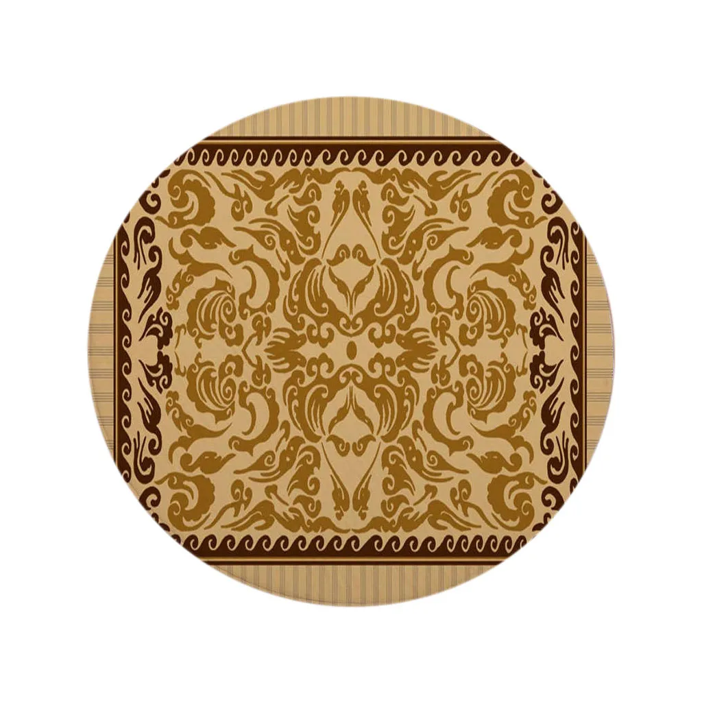 Круглый нескользящий ковер напольный коврик для дома спальни гостиной игровой