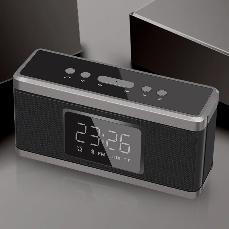 Электронный СВЕТОДИОДНЫЙ Будильник bluetooth динамик с AUX/TF картой plaback беспроводные радиочасы Портативная колонка с сабвуфером часы