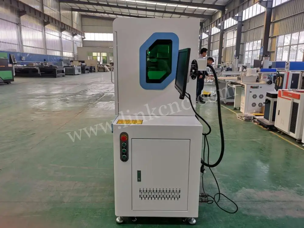 Настольная волоконная лазерная маркировочная машина 20 Вт с акриловой защитной