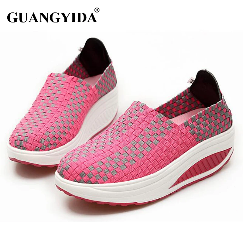 2017 Женская прогулочная обувь Слипоны Обувь для фитнеса на платформе бега Женские