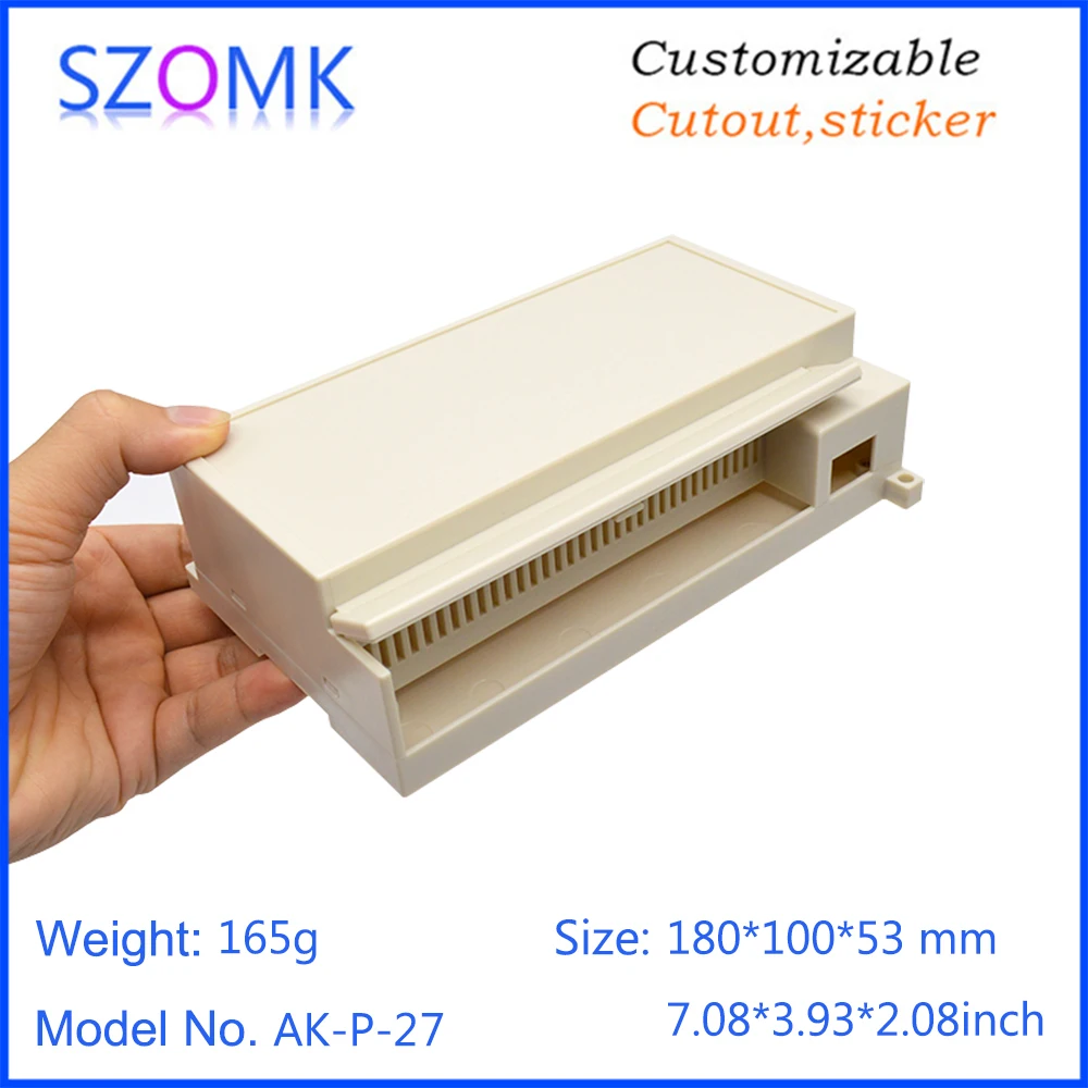 1 piece 180*100*53mm new design plastic enclosure din rail instrument box szomk high impact LCD controller housing | Обустройство