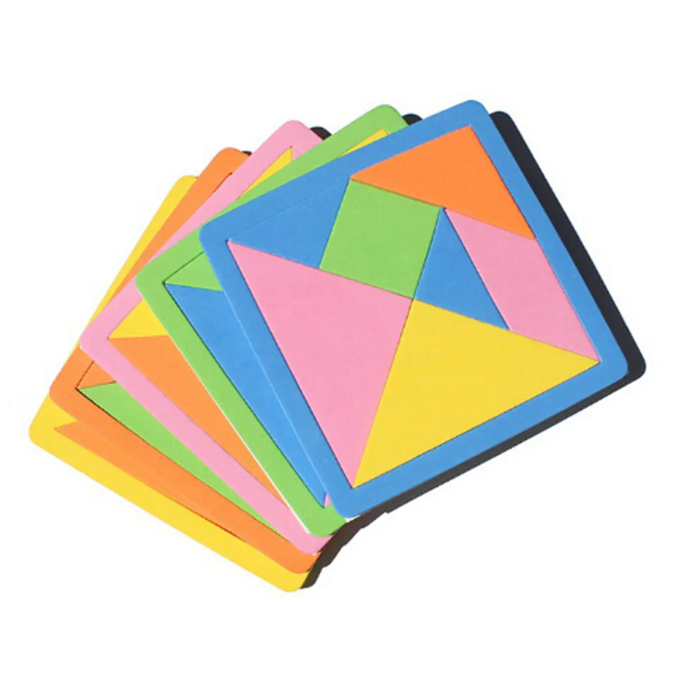 

1set Rainbow Color EVA Tangram DIY Foam Puzzle Kids Brain Educational Toys