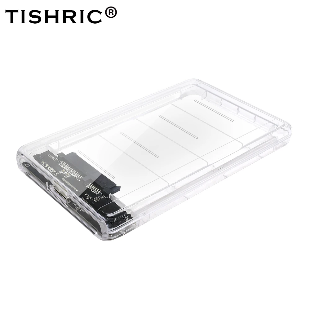 TISHRIC прозрачный корпус для жесткого диска Caddy Box HDD 2 5 SSD SATA USB 3 0 адаптер жесткий