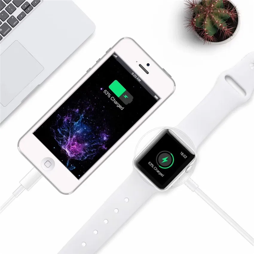 2 в 1 Беспроводное зарядное устройство для Apple Watch Series 3 4 USB Магнитный зарядный