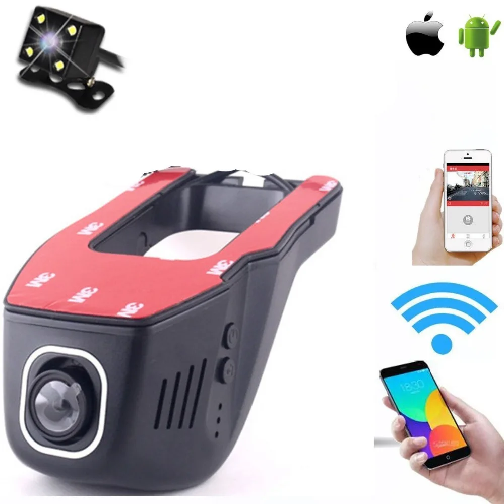 Двухканальный автомобильный wifi видеорегистратор мобильный телефон